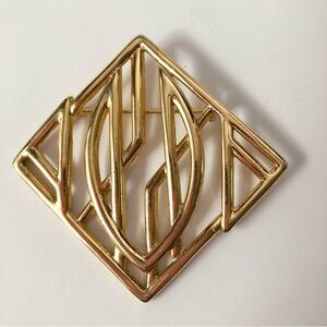 abstract art deco style Geometric brooch pin